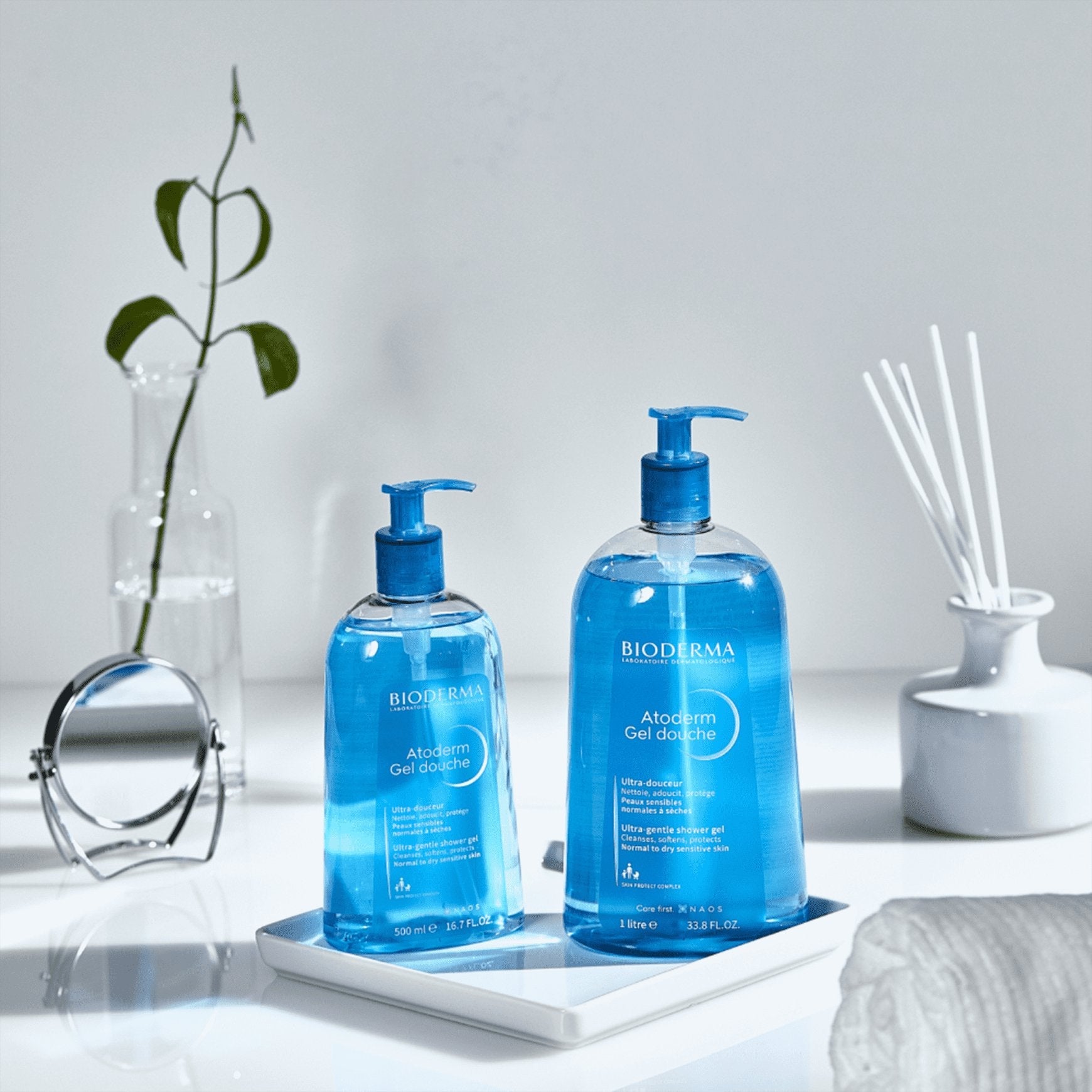 Bottles of Bioderma Gel Moussants on Display