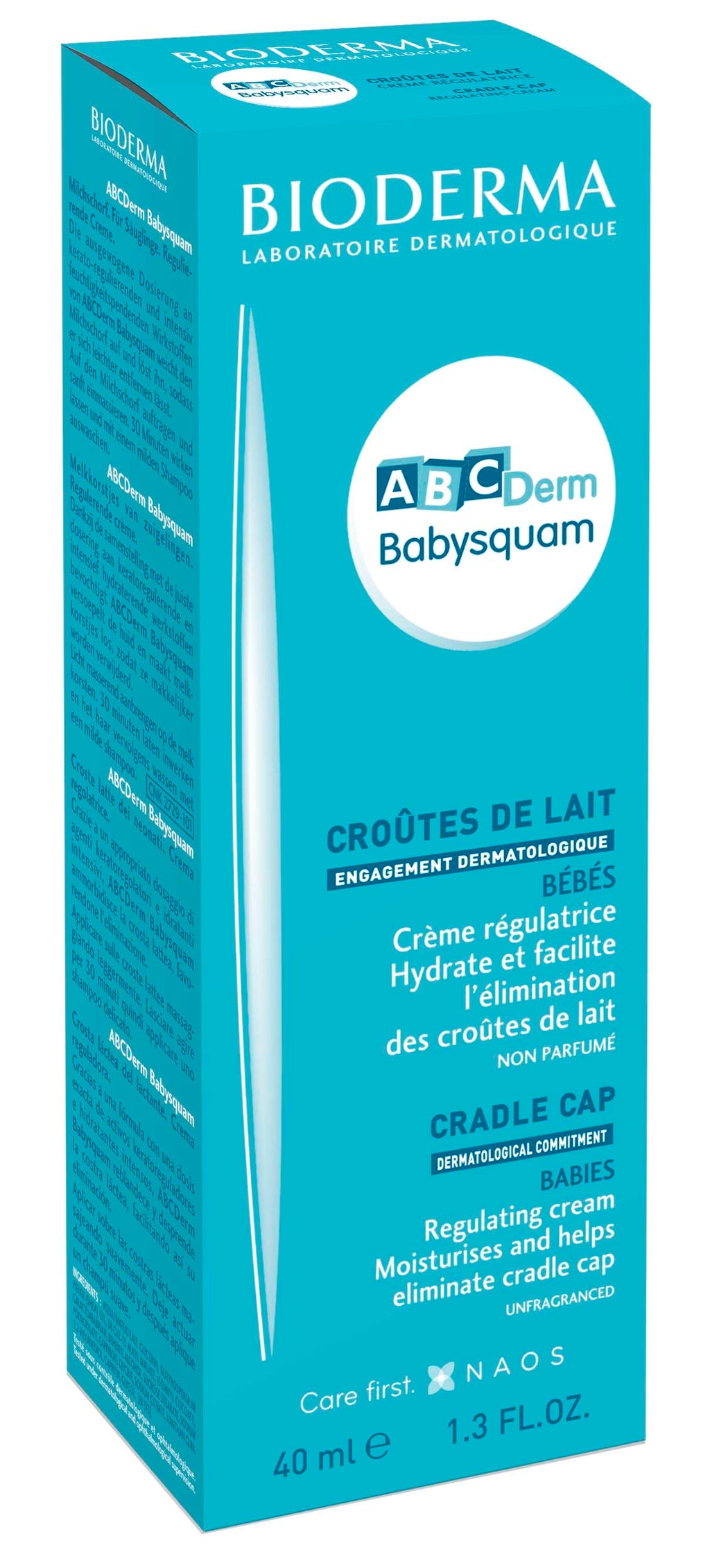 Bioderma ABCDerm Babysquam cradle cap cream packaging on a white background
