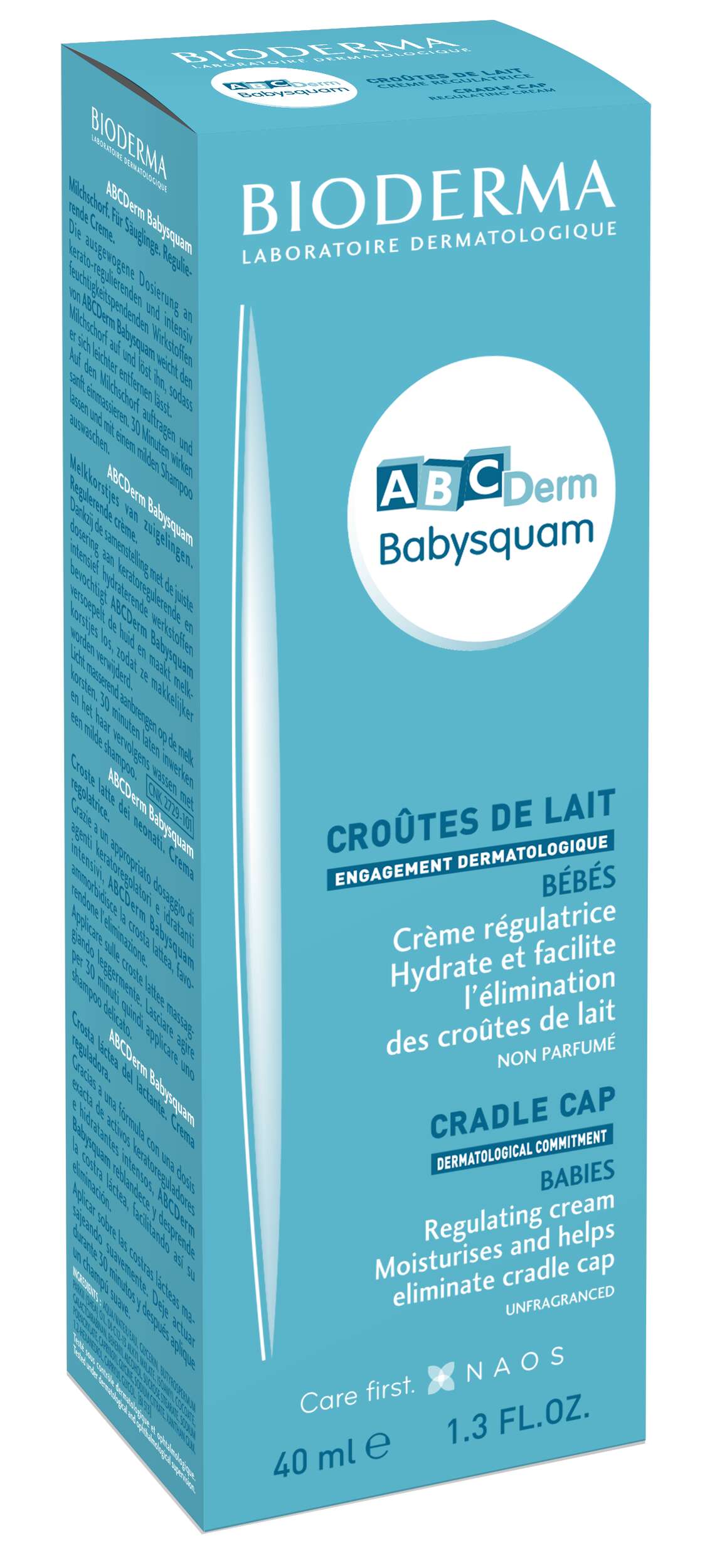 Bioderma ABCDerm Babysquam cradle cap cream packaging on a white background