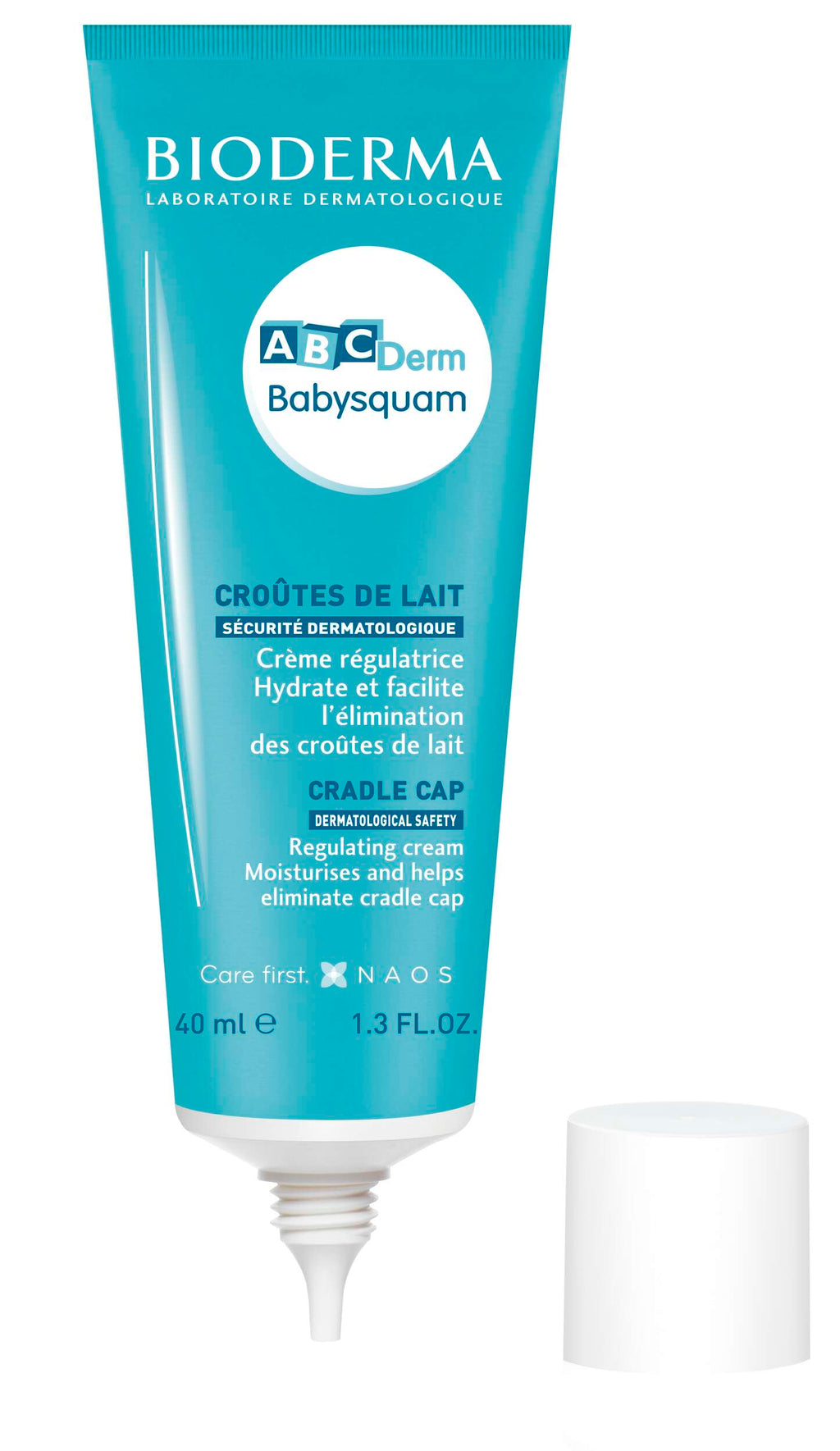 Bioderma ABCDerm Babysquam tube on a white background
