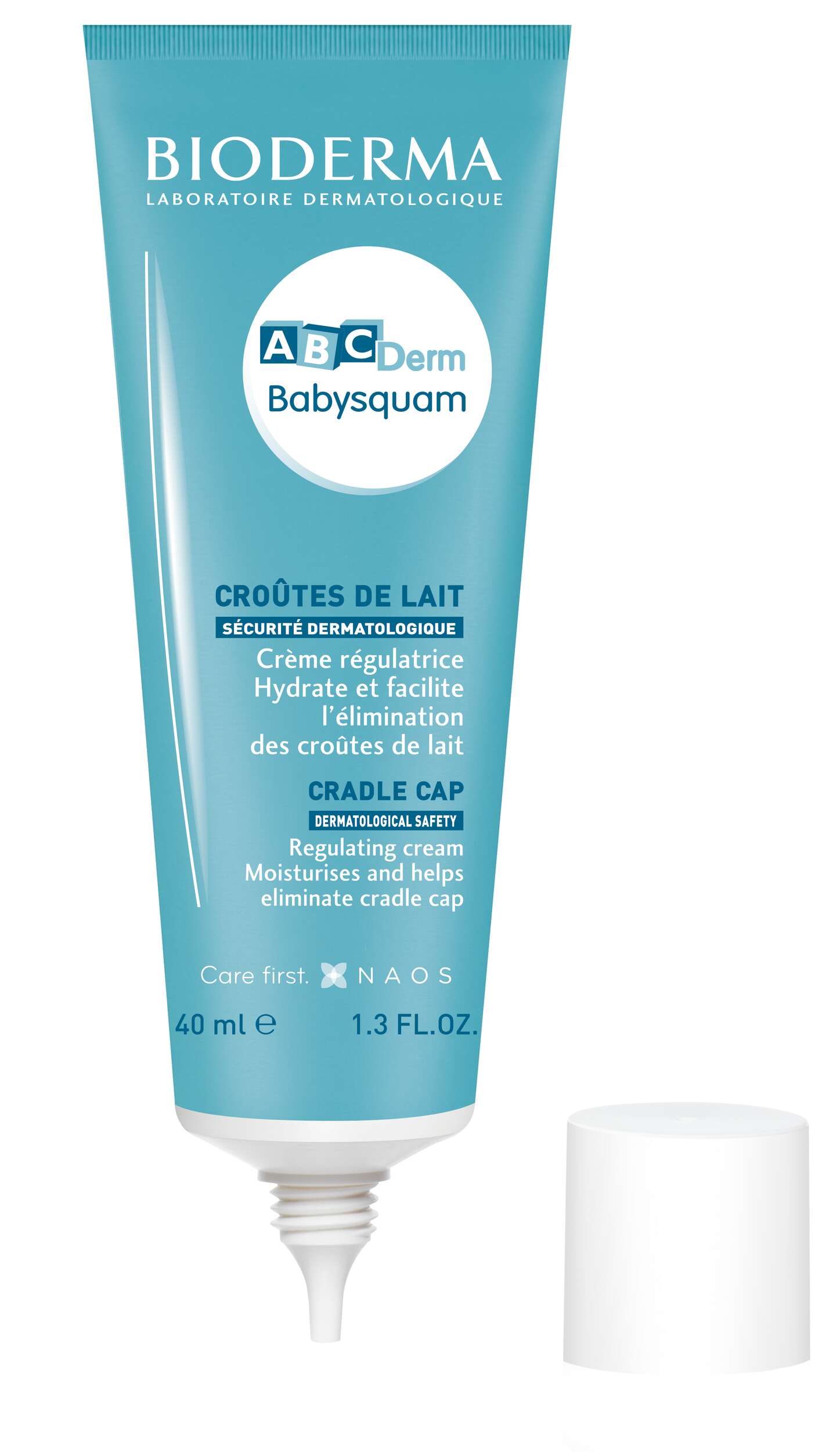 Bioderma ABCDerm Babysquam tube on a white background