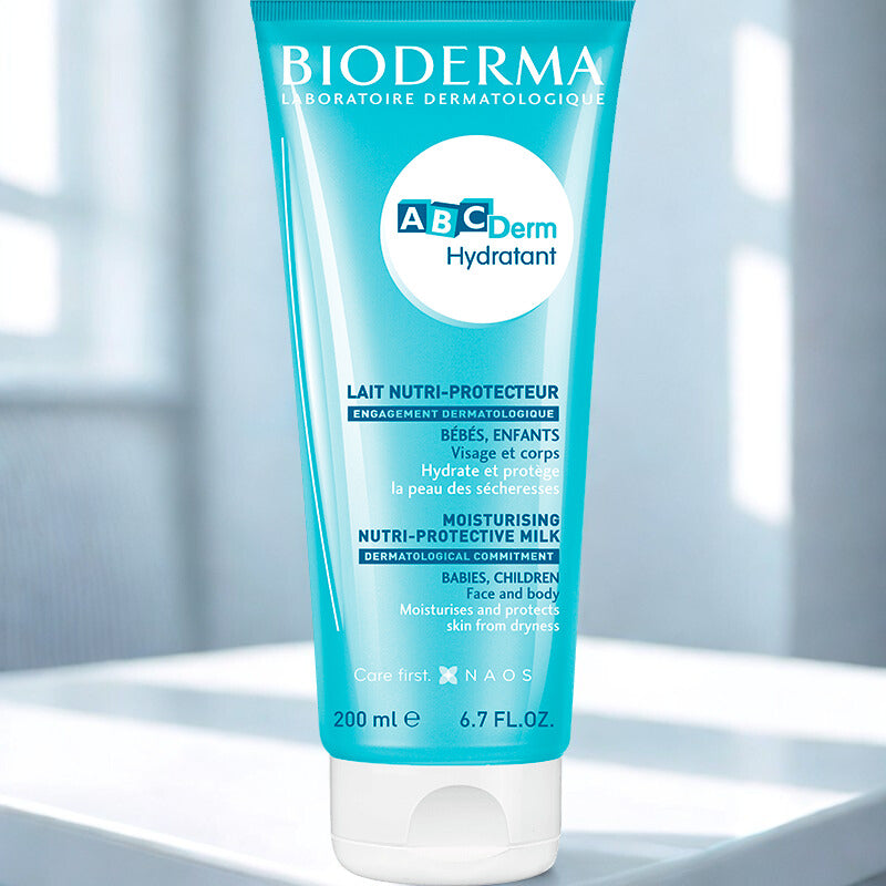 Bioderma ABCDerm Hydratant moisturising protective milk tube on a light background