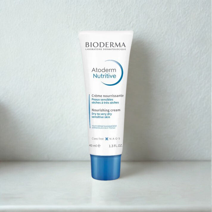 Bioderma Atoderm Nutritive cream tube on a light gray background