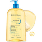 Bioderma Atoderm shower oil bottle with pump on a white background