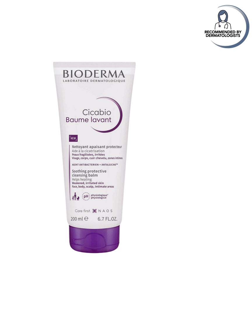 Bioderma Cicabio Baume lavant tube on a white background