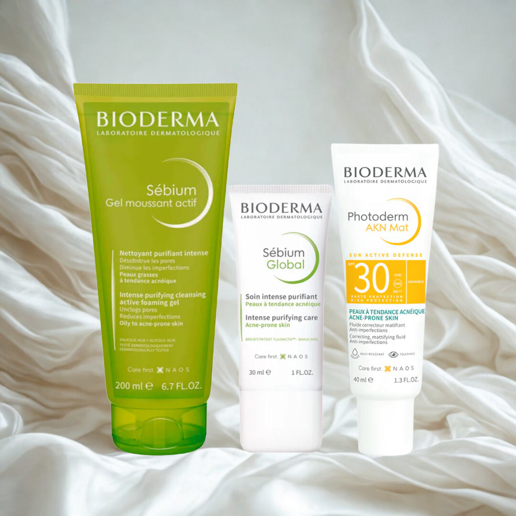 Bioderma Products kept against a white backdrop..