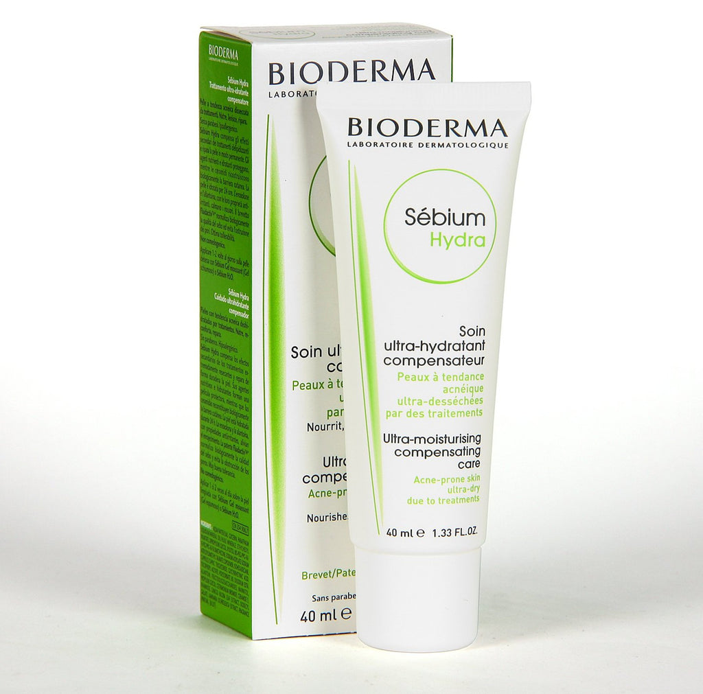 Bioderma Sébium Hydra skincare product with packaging on a white background