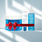 Bioderma anti dryness products kept on a white backdrop.