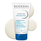 Bioderma Nodé DS+ Shampooing tube with shampoo on a white background