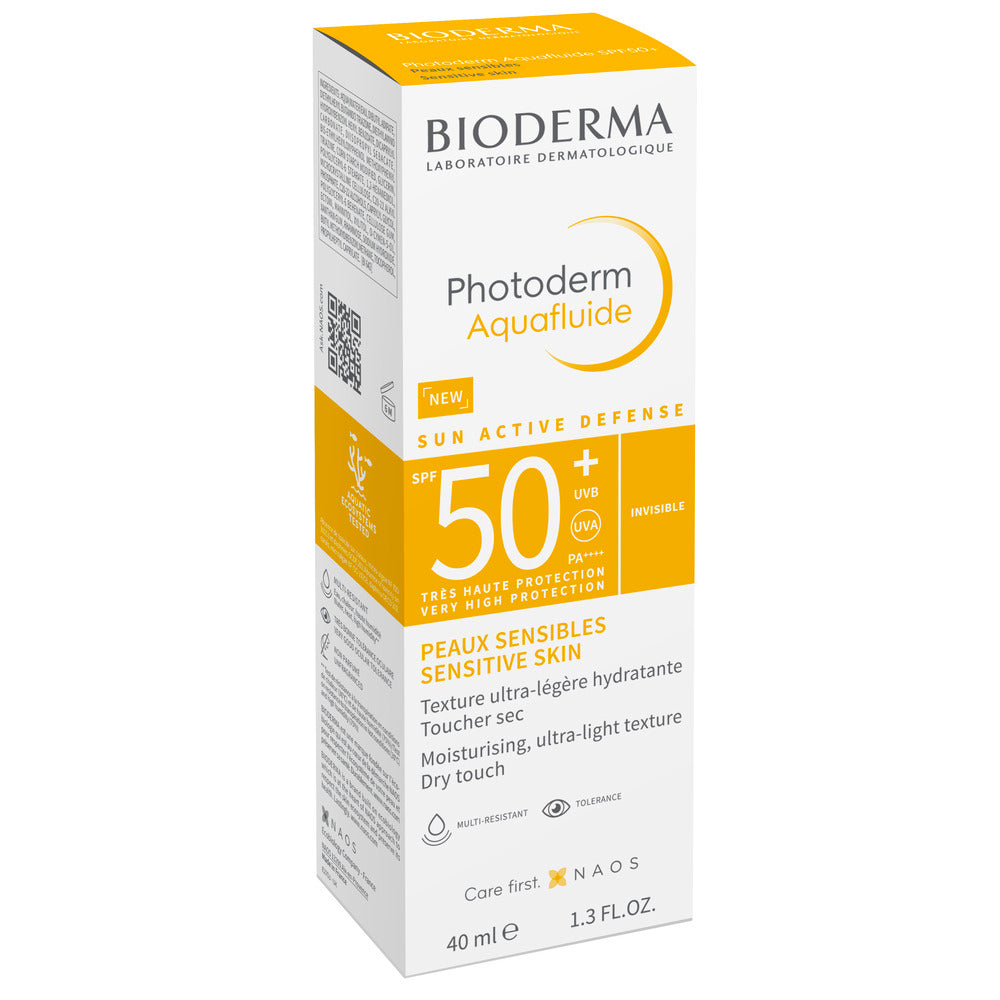 Bioderma Photoderm AquaFluide sunscreen packaging on a white background