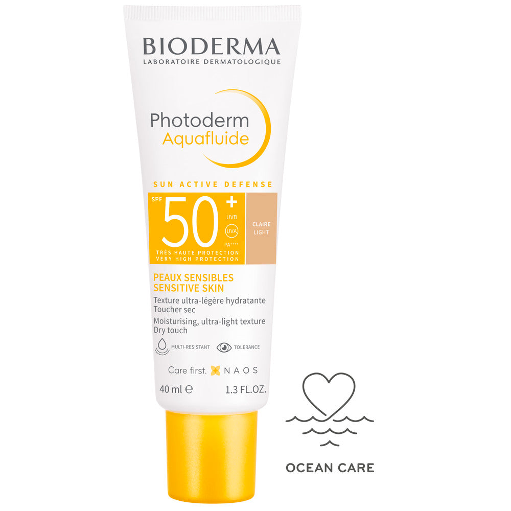 Bioderma Photoderm Aquafluide sunscreen tube on a white background