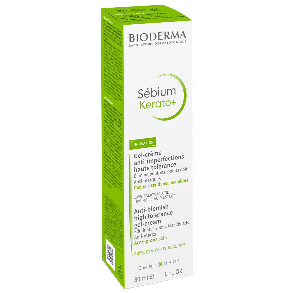 Bioderma Sébium Kerato+ packaging on a white background