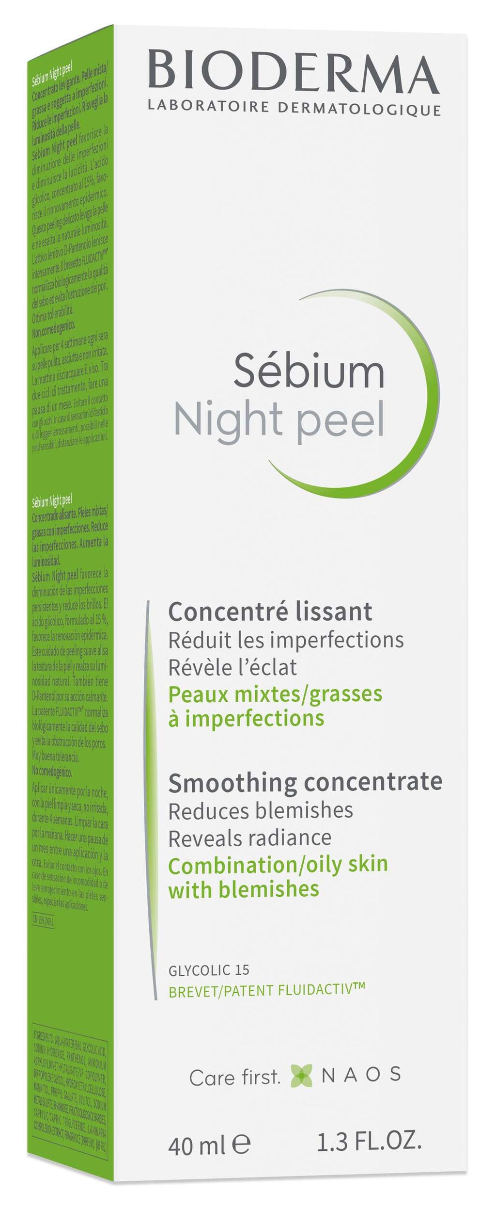 Bioderma Sébium Night Peel packaging on a white background