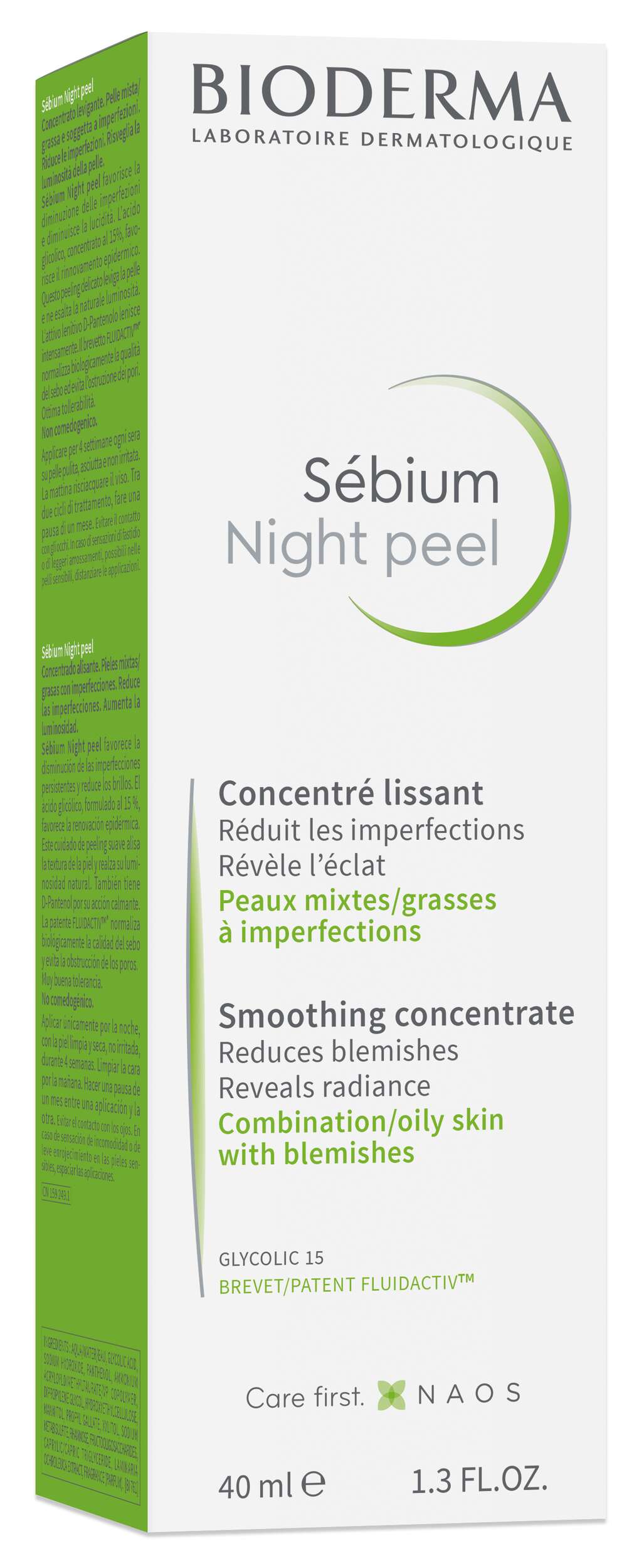 Bioderma Sébium Night Peel packaging on a white background