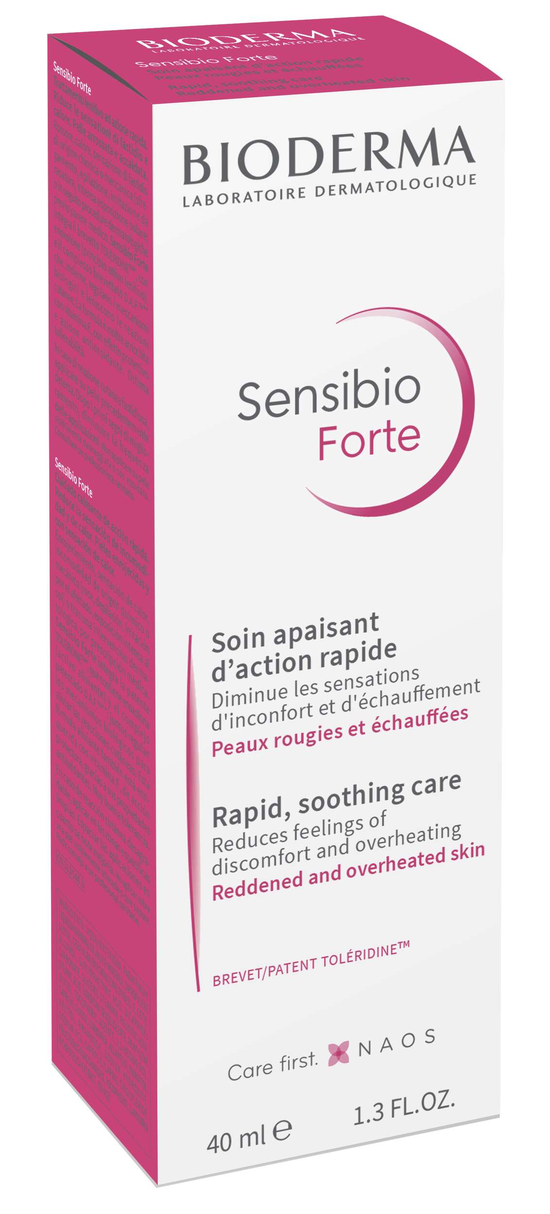 Bioderma Sensibio Forte skincare product packaging on a white background