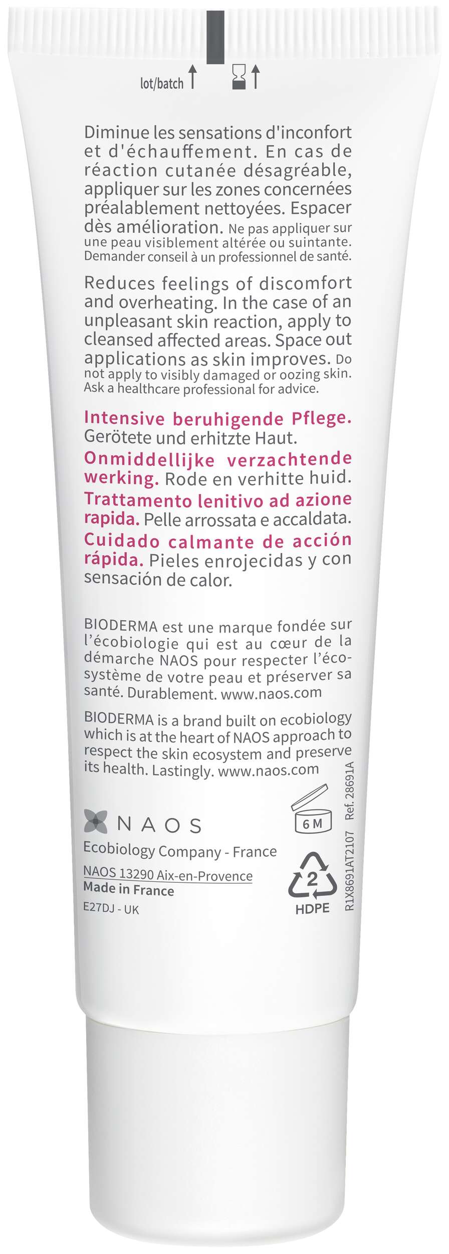 Naos skincare product with text on a white background